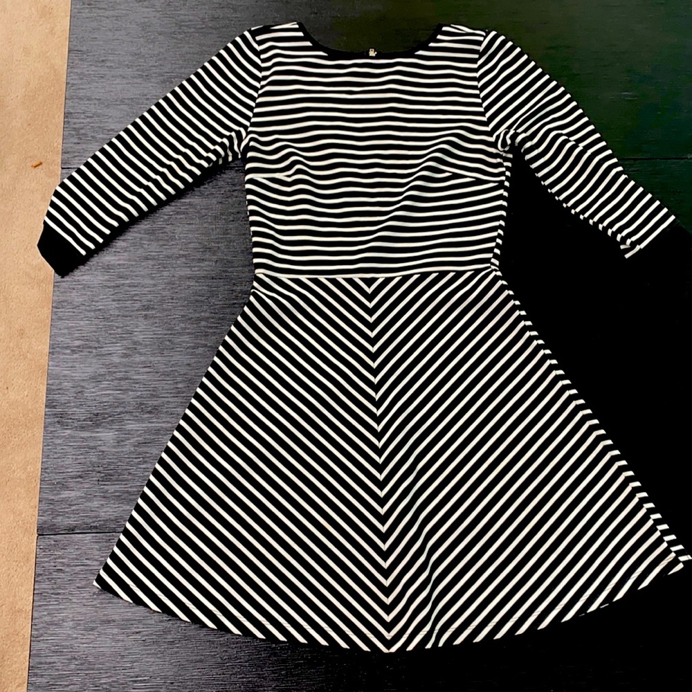 Black and white striped dress
